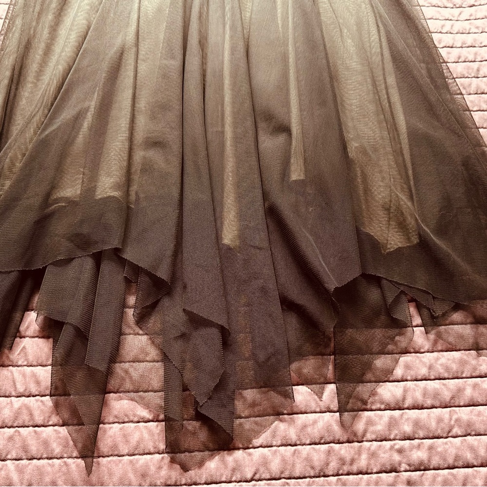 BCBGMaxAzria Elegant Brown mesh beaded sequins stretch lined dress 12 - Picture 10 of 10